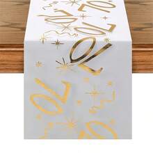 1 Roll Gold Birthday Number 70 Table Runner, Polyester Mesh, Durable, Skin-Friendly And Soft, Lightweight And Breathable, Suitable For Room, Bedroom, Living Room, Kitchen Decoration, Birthday Party, Holiday Celebration Decor - View 5