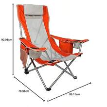 Kijaro Beach Sling with Cooler Pocket - Various Fun Colors and Patterns - Perfect Beach Folding and Camping - Includes a Detachable Pillow - Naranja - Ver 4
