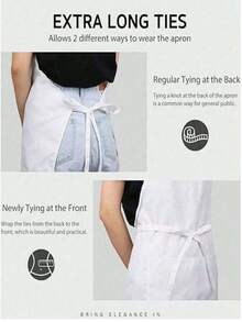 1/3/5pcs Women's Polyester Apron, Simple Style Black Apron With Pockets, Thickened Waist Apron, Fashionable Home Kitchen Workwear, Kitchen Supplies - Multicolor - View 4