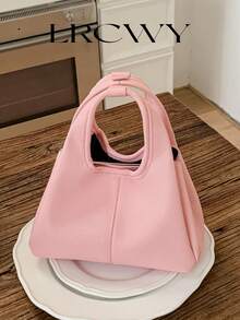 Bolso de mujer de estilo cubo, diseño elegante y minimalista, gran capacidad, color caqui, estilo de bandolera - Rosa - Ver 3