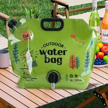 1PC-New Portable Water Bag With Thickened Design, Made Of Soft Plastic, Large Capacity And Available In Multiple Styles. Foldable And Handheld For Outdoor Use, Ideal For Camping, Hiking And Travel Storage. - Multicolor - View 7