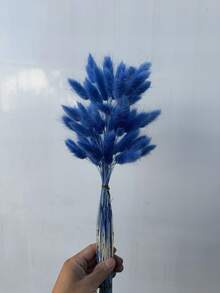 30-240支 44cm 人造兔尾草，家居裝飾人造兔尾草莖，適用於波希米亞風格花藝布置、DIY手工藝、居家廚房與婚禮裝飾、聖誕裝飾、感恩節裝飾、DIY花環裝飾 - 深寶藍色兔尾草 - 查看 2