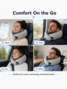 Travel Neck Pillows For Airplanes, Sleeping Essentials For Long Haul Flights, 360° Head Support, Car And Airplane Kit With Mesh Bag (Adult, Grey) - 彩色 - 查看 10