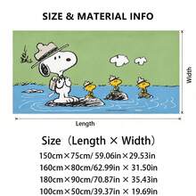 Peanuts Snoopy Beach Towel With Snoopy And Woodstock Camping Adventure Print Ultra Soft Beach Towel, Perfect For Pool, Summer Beach And Travel - A - View 5