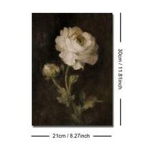 1 pieza Póster de lienzo enmarcado/sin enmarcar estilo vintage francés campestre, botánico floral melancólico, rústico, arte de pared de granja de flores de academia oscura, impresión de naturaleza muerta retro, pintura de pergamino para pasillo, entrada, sala de estar, decoración de hogar moderno - A - Ver 15