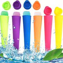 1/2/3/6pcs Reusable Silicone Popsicle Molds With Lids, Popsicle Maker For Making Popsicles, Yogurt Bars, Jelly, Kitchen Tool Accessories, Summer Essential - Multicolor - View 1