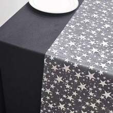 1 Roll Silver Large Star Table Runner, Suitable For Kitchen, Bedroom, Living Room Home Decor, Restaurant, Hotel, Wedding, Banquet Scene Decoration, Beautification, Concealment And Embellishment - View 4