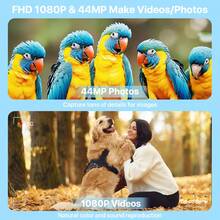 Nicamery 最新 1080P 44MP 數位相機，適合攝影、數碼隨手拍與拍攝相機，16倍變焦 32GB 記憶卡，輕巧旅行相機，適合青少年與長輩禮物 - 白色 - 查看 3