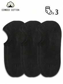 1/3/5/10/20 Pairs Men's Pure Cotton Invisible Short Socks, Black, Suitable For All Seasons, Breathable And Moisture-Wicking, Ideal For Sports, Business, Casual And Seasonal Outfits - Black - View 13