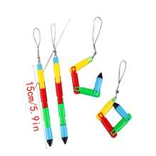 2pcs Creative Folding Ballpoint Pens, Candy Color Lanyard Folding Ballpoint Pens, Student Essential! Multifunctional Folding Climbing Signature Pens, Portable Student Prize Gift, Back To School Season Gift - A - View 2