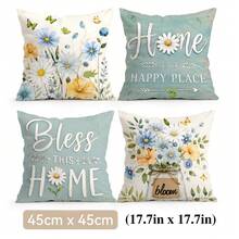 4pcs/1pc Butterfly Floral Pattern Pillow Covers Without Inserts, Single-Sided Printed Pillow Covers, Suitable For Living Room Bedroom Home Decor, All Season Pillow Covers - Multicolor - View 14