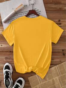 Women's Fashion Clothing 2026, Vintage Short Sleeve T-Shirt With Round Neck And Colorful Tropical Hibiscus Flower Print Aloha, Fresh Forest Style, Loose Top, Elegant Fashion - 黃色 - 查看 2