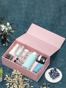 1pc Pink Gift Box, Magnetic Closure Foldable Rectangular Gift Box With Lid, Suitable For Proposal, Wedding, Bachelorette Party, Christmas, Halloween, Birthday Gift Packaging - Multicolor - View 11