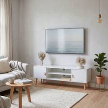 Miroytengo Television Stands & Entertainment Centers - White - Light Wood - View 5