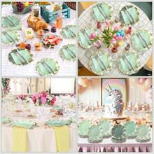 - Juego de 48 platos y servilletas de papel verde salvia, suministros de, platos de papel de postre de 8 pulgadas con borde de aluminio, servilletas festoneadas, vajilla desechable - Verde salvia + 48 - Ver 8