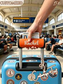 1pc Custom Name Luggage Handle Wrap, Personalized Suitcase Handle Wraps With Embroidery Text, Personalized Luggage Handle Wraps For Suitcas - Multicolor - View 3