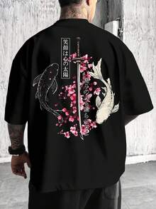 % Cotton The Coolest Grandpa Funny T-Shirt Best Mexican Dad Graphic T-Shirt Crew Neck Casual Short Sleeve Classic Style HCAL O0YT - 黑與白 - 查看 1