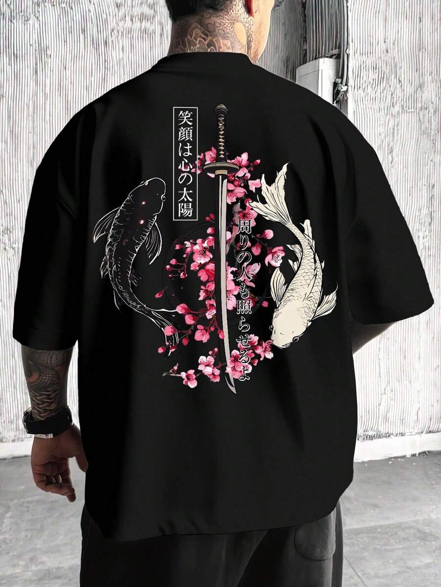 % Cotton The Coolest Grandpa Funny T-Shirt Best Mexican Dad Graphic T-Shirt Crew Neck Casual Short Sleeve Classic Style HCAL O0YT - 黑與白 - 查看 1