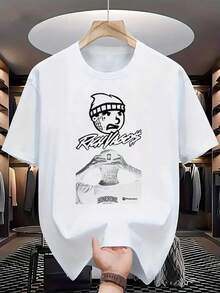 godón de alta calidad cuello redondo corte básico holgado hombres y mujeres transpirable versátil lavable a máquina cómoda talla S ~ 3XL diaria casual deportes imprescindible para el verano. - Blanco - Ver 1