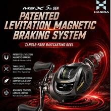 HASIDA MS-X 5th Gen Baitcasting Reel Patented Levitation Magnetic Braking System Tangle-Free Fishing Reel Lightweight Design - Gold - View 1