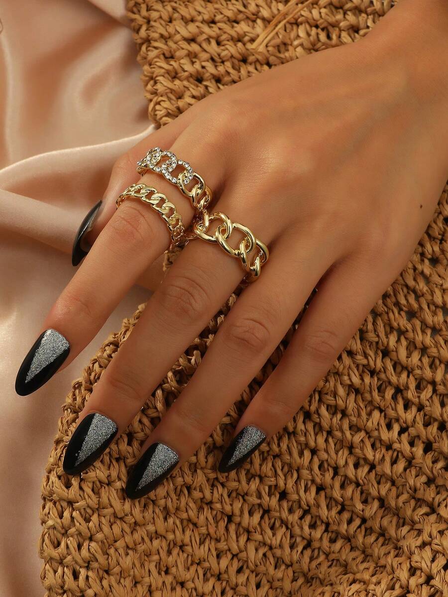 Anillo vintage desgastado hecho a mano, anillo abierto tallado estilo barroco, anillo de dedo ajustable personalizado, regalo de diseño de nicho - Multicolor - Ver 1