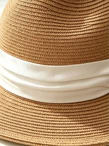 1 buah Topi Fedora Jerami Lipat, Topi Matahari Bertepi Lebar Pelindung UV, Cocok untuk Pantai, Perjalanan, dan Pemakaian Sehari-hari - beraneka warna - View 10