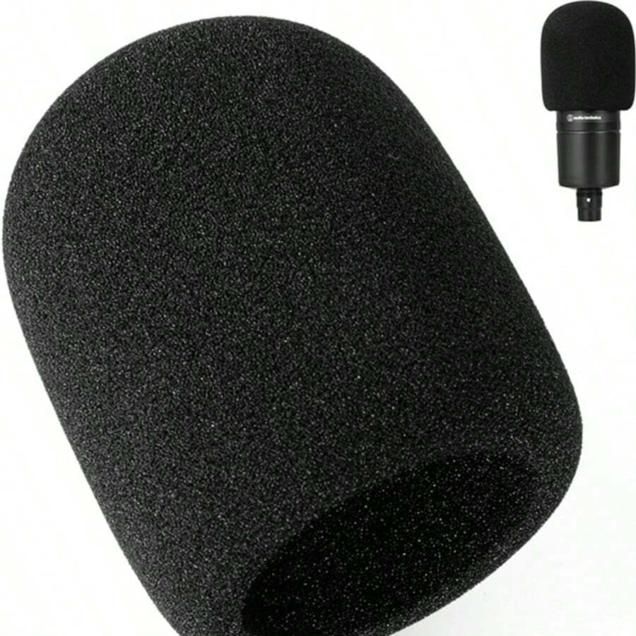 防噴音泡沫防風罩-麥克風防風罩,相容於 Audio Technica AT2035 電容式麥克風,可阻隔爆破音 - 均碼 - 查看 1