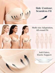 ANGDIE Transparent Triangle Silicone Breast Pads, Heat Resistant. Perfect For Swimming And Hot Springs. Soft Silicone Material, 1 Pair. - Clear - View 7