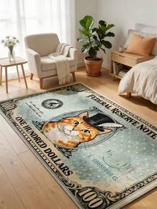 1 pieza Alfombra de área con diseño de gato naranja, Alfombra para sala de estar, Alfombra, Alfombra de área para sala de estar, Alfombra de área pequeña, Tapete, Decoración del hogar, Alfombra grande para sala de estar, Alfombra redonda, Decoración del hogar para sala de estar, Decoración de habitación, Alfombra lavable, Regalo para la temporada de graduación - gato atigrado naranja - Ver 4