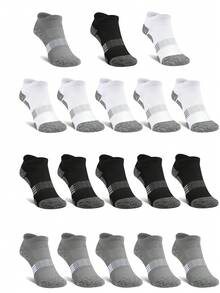 3/6/12/18/24/30 paires de chaussettes pour hommes noir blanc gris, chaussettes de sport fines tricotées à la cheville, pour l'extérieur et le fitness, respirantes, séchage rapide, résistantes à l'usure, courtes, chaussettes de bateau pour hommes - Multicolore - Voir 38