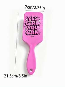 1pc Large Letter Series Full Print Air Cushion Comb, Vibrant Color Massage Comb, Suitable For Hair Styling, Curly Hair, Straight Hair, All Hairstyles, Barber Salon Beauty Travel Essential Hair Care Product, Campus Portable Air Cushion Comb - Multicolor - View 4