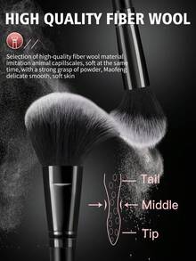 26Pcs Black Makeup Brushes Set With Beauty Sponges & Powder Puffs, Professional Foundation Eyeshadow Brushes Kit For Beginners - Black - View 3