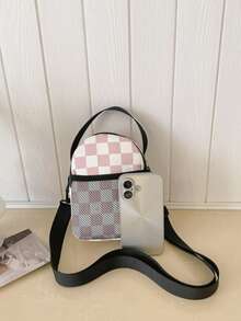 Mesh Patchwork Crossbody Small Bag, Sweet & Cool Style, Multi-Color Options, Handheld Bag, Girly Mini Commuter Bag - Multicolor - View 6