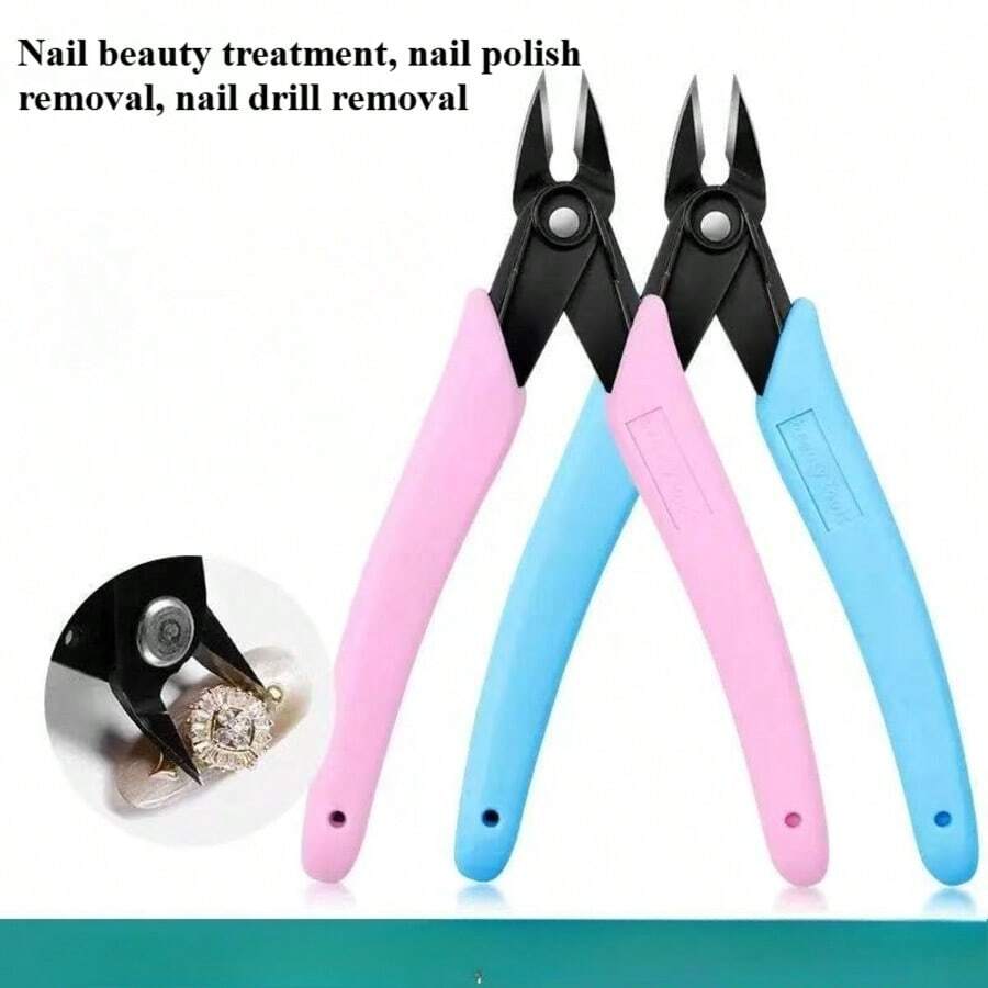 1pc Nail Scissors With Water Drop & Gemstone Decor, Nail Remover, Nail Clipper, Manicure Tools, Nail Drill Remover, Multi-Functional Comfortable Handle, Women Manicure Tools - Multicolor - View 1