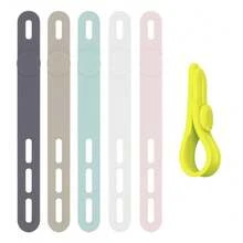6 piezas Organizador de cables + 7 piezas Funda protectora - Organizador de cables multifuncional colorido, organizador de cables de datos de auriculares y cables de red, bridas de silicona ajustables, funda protectora de cables de datos, protector espiral de cables de carga, juego de protección de cables de carga de teléfono - Ver 2