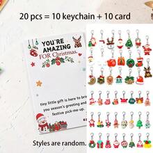 2pcs/Set 20pcs/10sets Juego de Llaveros de Resina Navideños Lindos con Tarjeta de Felicitación de Abrazo Navideño, Adecuado para Decoración, Regalo de Navidad, Regalo de Año Nuevo, Regalo de Fiesta, Regalo Navideño Familiar, Regalo de Fiesta Navideña, Accesorio Estacional, Regalo de Vacaciones, Diseño de Vacaciones, Encanto Juguetón, Material Duradero, Accesorio Ligero, Llavero Decorativo, Diseño de Pan de Jengibre, Regalo para Dar, Fiesta - Multicolor - Ver 13