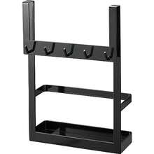Shoe Cabinet Door Hanging Hook & Tool Holder, Black, Approx. W20 X D12.5 X H30cm, Tower-Type Entryway Storage, Spray Key Hook. - ブラック - View 1