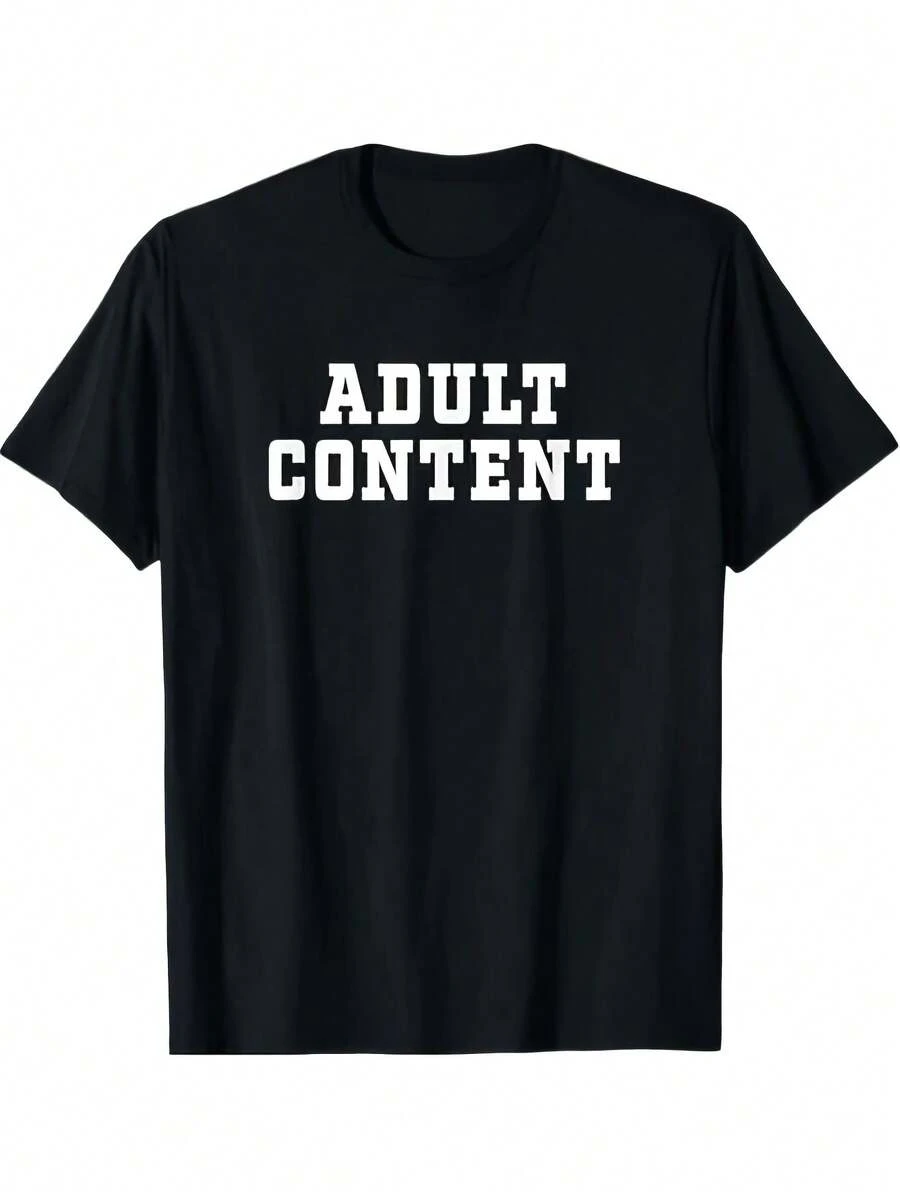 Men's Fun T-Shirt With Humorous Prints, Machine Washable, Suitable For Everyday Wear, Breathable, And Stylish Design - 黑色 - 查看 1