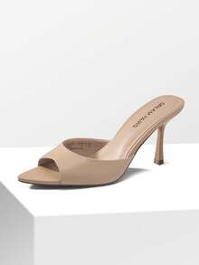 Women Pointed Peep Toe High Heel Sandals Fashion Stiletto Slip On Summer Sandals For Travel Party Prom Wearing - 杏色 - 查看 4