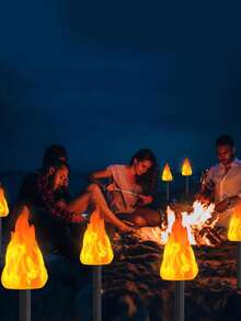 2/4 Stücke Solar-Fackel-Leuchten mit flackernden Flammen, IP44 wasserdichte Outdoor-LED-Tiki-Fackeln, Dämmerung bis Morgendämmerung Auto An/Aus Bodenstecker Tanzende Flammenlampe, Landschafts-Dekorationsbeleuchtung für Garten, Hof, Terrasse, Weg, Rasen, Camping und Party-Dekoration - warmes Licht - Übersicht 4
