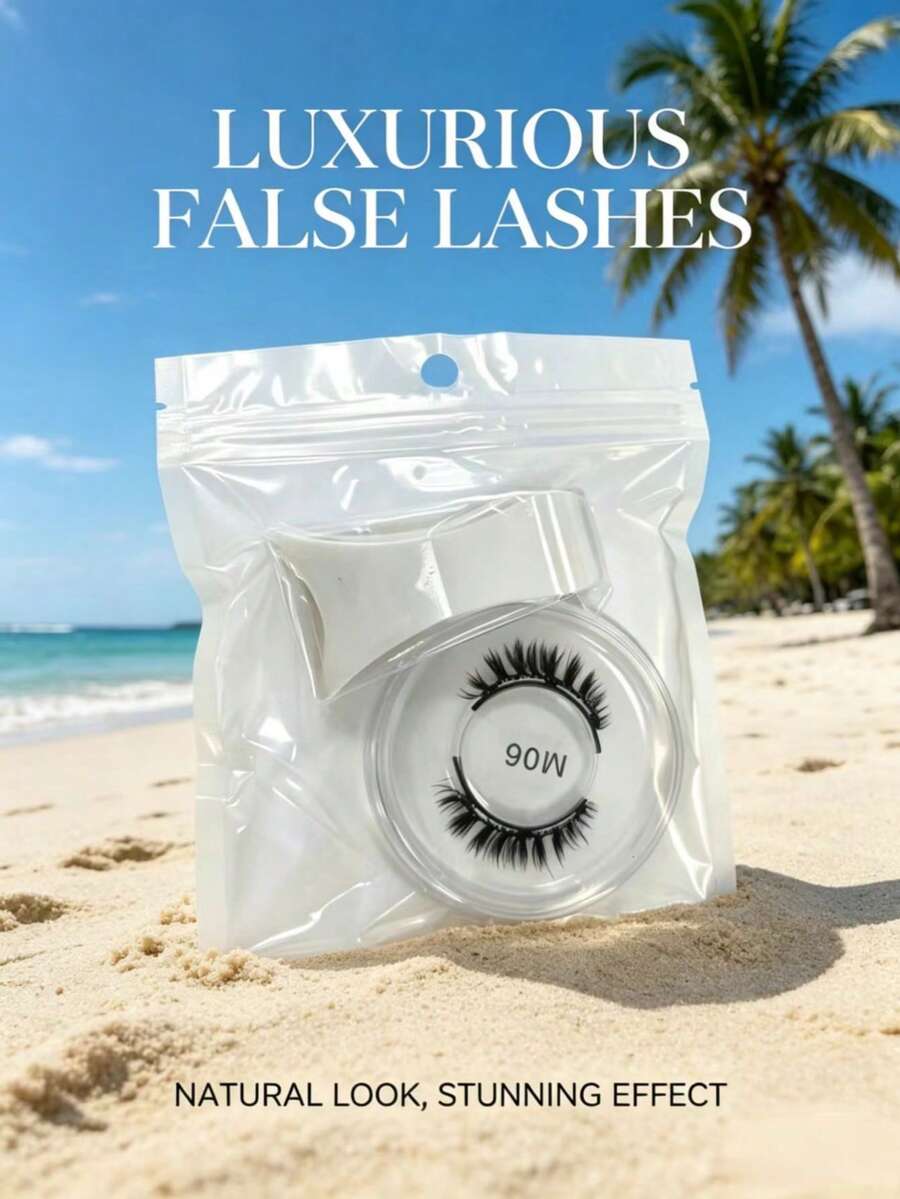 1副可重复使用的磁性假睫毛+1个睫毛夹,加长飞扬式3D仿貂毛假睫毛,无需胶水,适合日常和工作场合使用。 - 彩色 - 查看 1