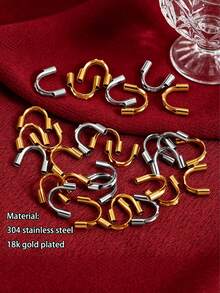 50 Pcs 304 Stainless Steel U-Button Wire Guard For Jewelry Making Accessories Wire Protection Ring Clip Connector DIY Jewelry Accessory Wire Guard - Wire Guard - View 1