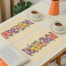 1pc/4pcs/6pcs/8pcs Butterfly Table Mat, Breakfast Mat, Coffee Bar Mat, All-Season Decorative Mat, Washable Table Mat, Room Decor, Kitchen Table Mat, Indoor/Outdoor Party Decor, Home Decor, Ideal Gift - Multicolor - View 6