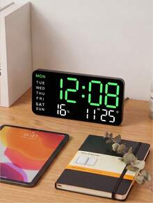 This Stylish And Elegant LED Digital Alarm Clock Features Soft Lighting And Displays Temperature, Date, And Day Of The Week. It Is An Ideal Choice For Home Decor And Desktop Display. Powered By USB Or 3 AAA Batteries (Not Included). - Upgraded Version - View 4