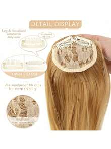 Fringe Clip-In Hair Extension Piece, Clip-In Hair Extension, Heat-Resistant Synthetic Fiber Fake Bangs Hair Piece/Bangs Pad - Multicolor - View 4