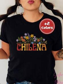 Camisa chilena |   Polera Chilena |   Camiseta de Héraldo Hecha en Chile |   Orgullo Mitad Chileno |   Regalo Navidad |   Regalo de la Fuerza Aérea de Chile |   Mes de la Herencia Hispana - Negro - Ver 1