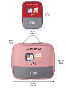 Portable "My Medicine Bag" Pill Pattern Medical Pouch, Compact First Aid Kit, Convenient Medical Storage Bag For Travel & Home Use, Small Medicine Bag, Emergency Pack, Multiple Colors Available, Essential Medical Accessory For Health-Conscious People, Daily Health Management Organizer - Multicolor - View 10