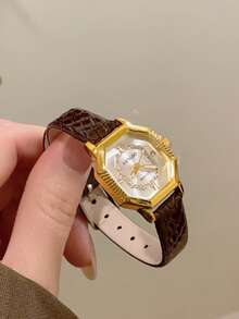 1件優雅精緻女款腕錶，適合日常佩戴，獨特禮物 - 金色 - 查看 11