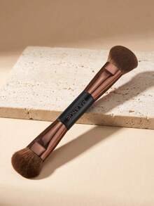 MAANGE 1/3pcs Professional Dual-Ended Makeup Brushes, Foundation Brush, Concealer Brush, Nose Contour Brush, Powder Brush, Contour Brush And Other Makeup Tools, Soft Fiber Material, Portable Travel Makeup Tools, Travel Essentials, Gift Choice For Women/Girls - Brown - View 11