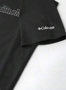 Columbia 男士戶外休閒透氣吸濕排汗快乾圓領T恤 - 黑色 - 查看 6